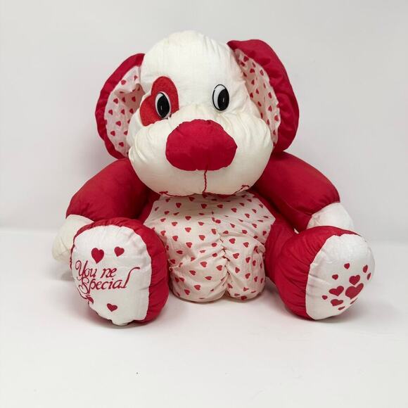 VTG Tb Trading Valentine's Dog Nylon Parachute Plush You're Special Red Hearts - Picture 12 of 12